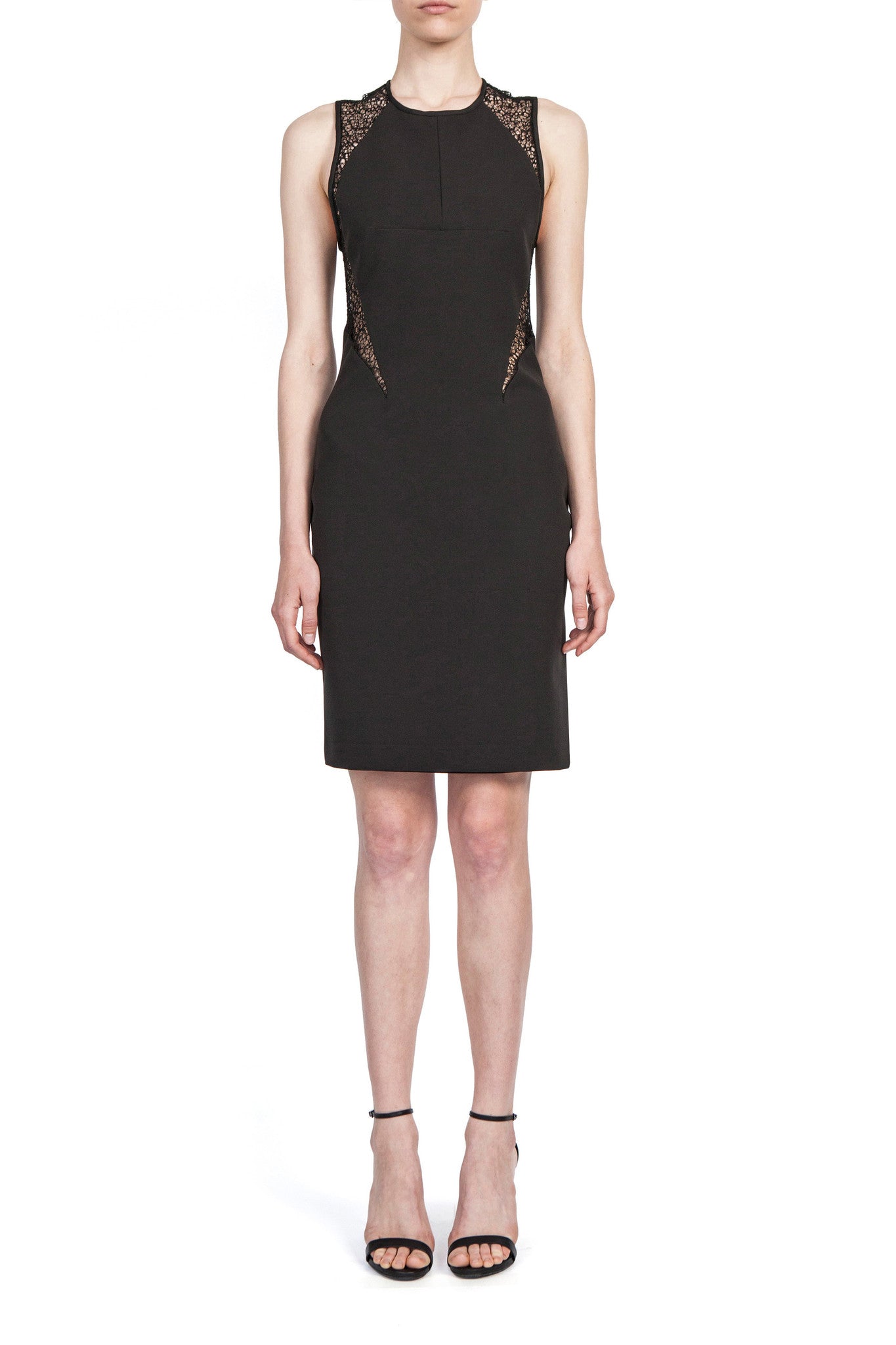 SHIFT DRESS W. INSET PANELS